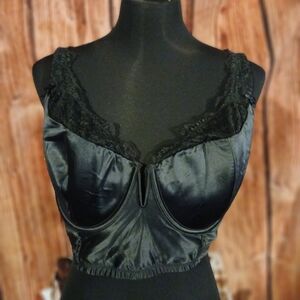 Cacique Black Satin Lace Bra